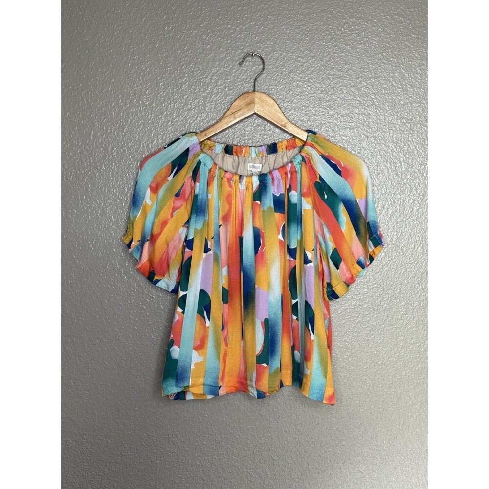 Vintage Gymboree Girls Flowy Top Size 10/12 modern pop art look